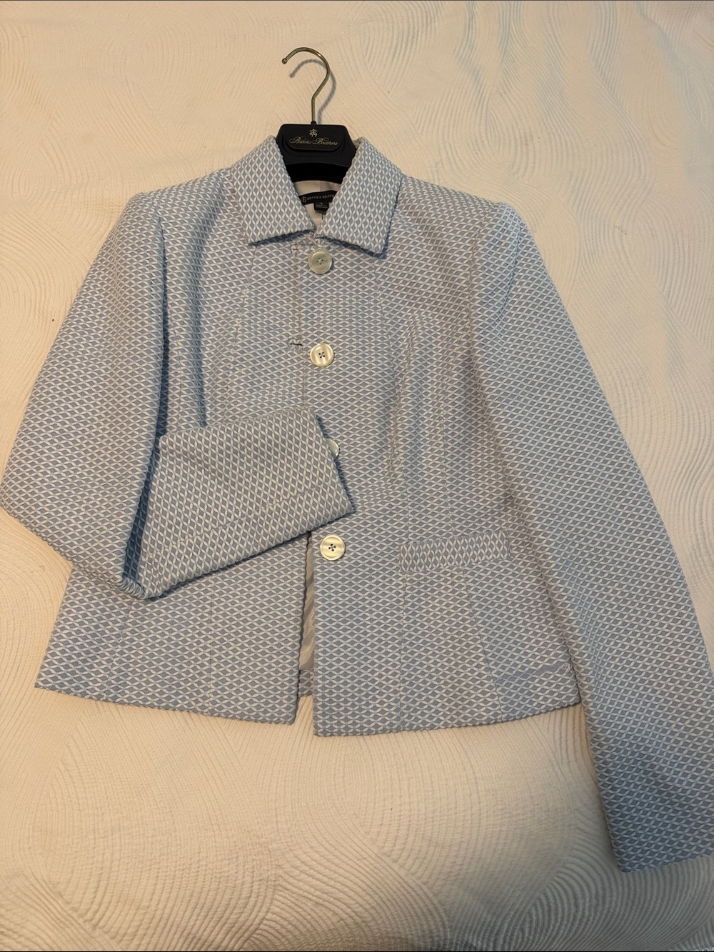 Brooks Brothers Light Blue Textured Women's Blazer